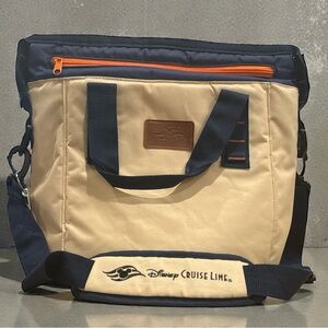 Disney Cruise Line Insulated Cooler Tote Travel Bag Blue Tan Mickey Mouse
